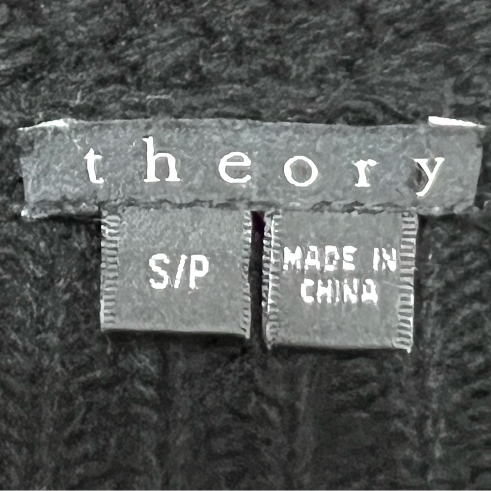 Theory Black Wool Cashmere One Button Longline Women's Cardigan Sweater Small - Picture 11 of 11